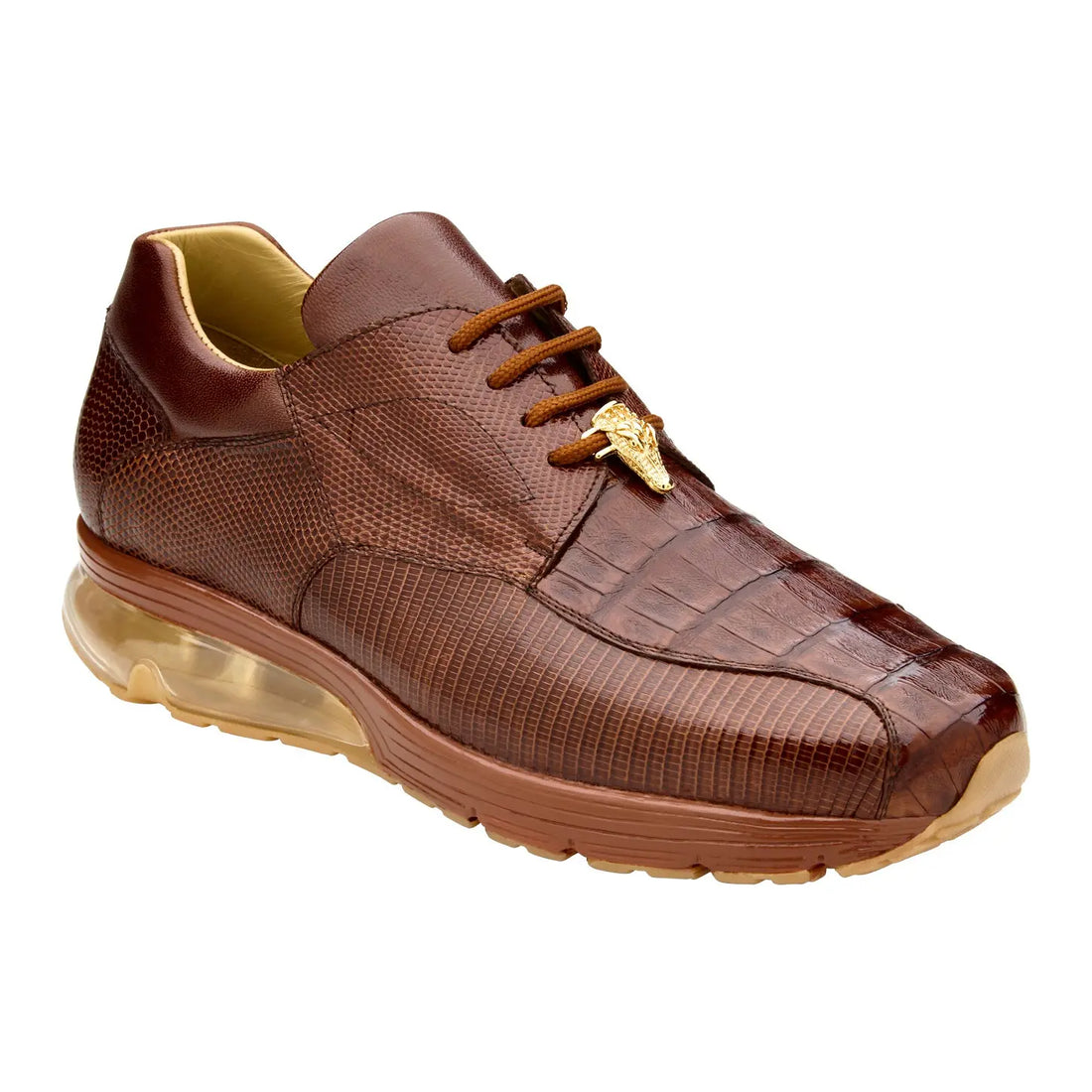Belvedere Lazaro Y40B Antique Peanut Genuine Caiman Crocodile/Lizards Sneakers