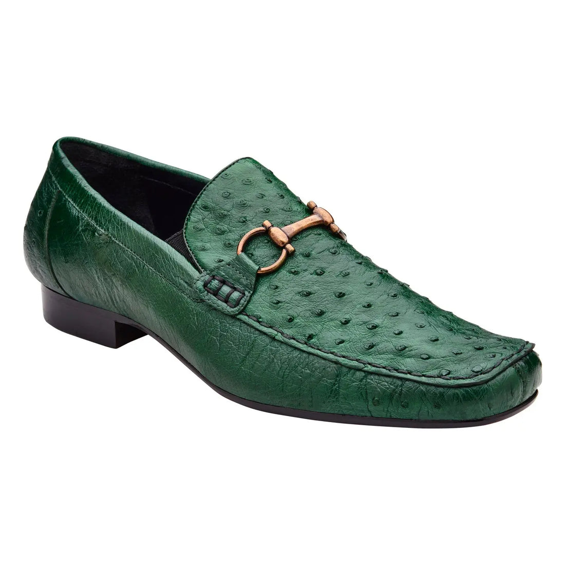 Belvedere Bartolo 1026OB Forest Green Genuine Ostrich Loafers