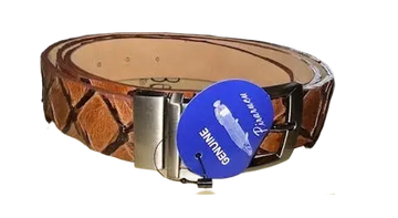 Belvedere 4000 Antique Almond Genuine Pirarucu Belt