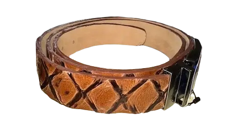 Belvedere 4000 Antique Almond Genuine Pirarucu Belt