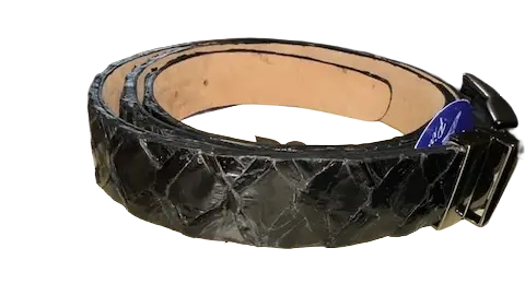 Belvedere 4000 Black Genuine Pirarucu Belt