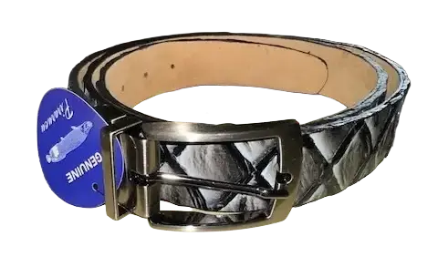 Belvedere 4000 Ivory/Black Genuine Pirarucu Belt