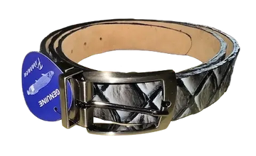 Belvedere 4000 Ivory/Black Genuine Pirarucu Belt