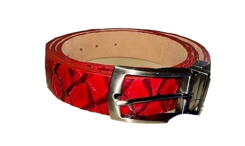 Belvedere 4000 Red Genuine Pirarucu Belt