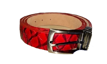 Belvedere 4000 Red Genuine Pirarucu Belt