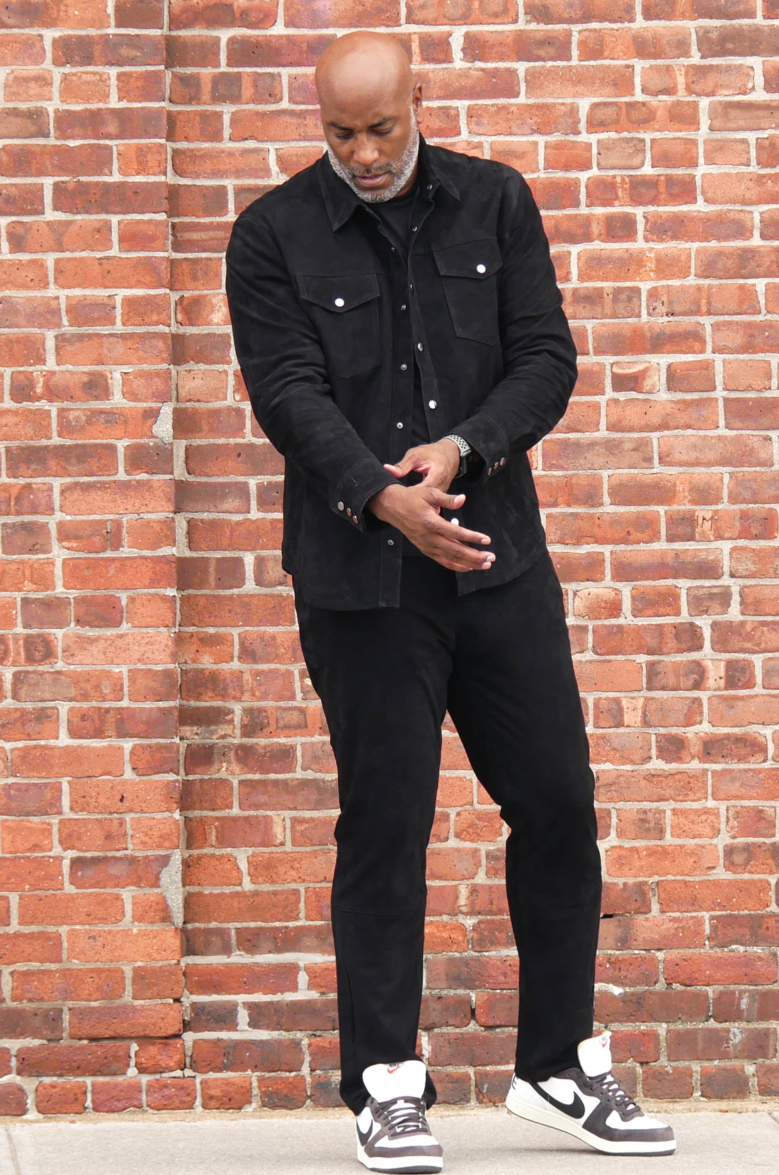 Jakewood 122 Black Genuine Suede Leather Pants