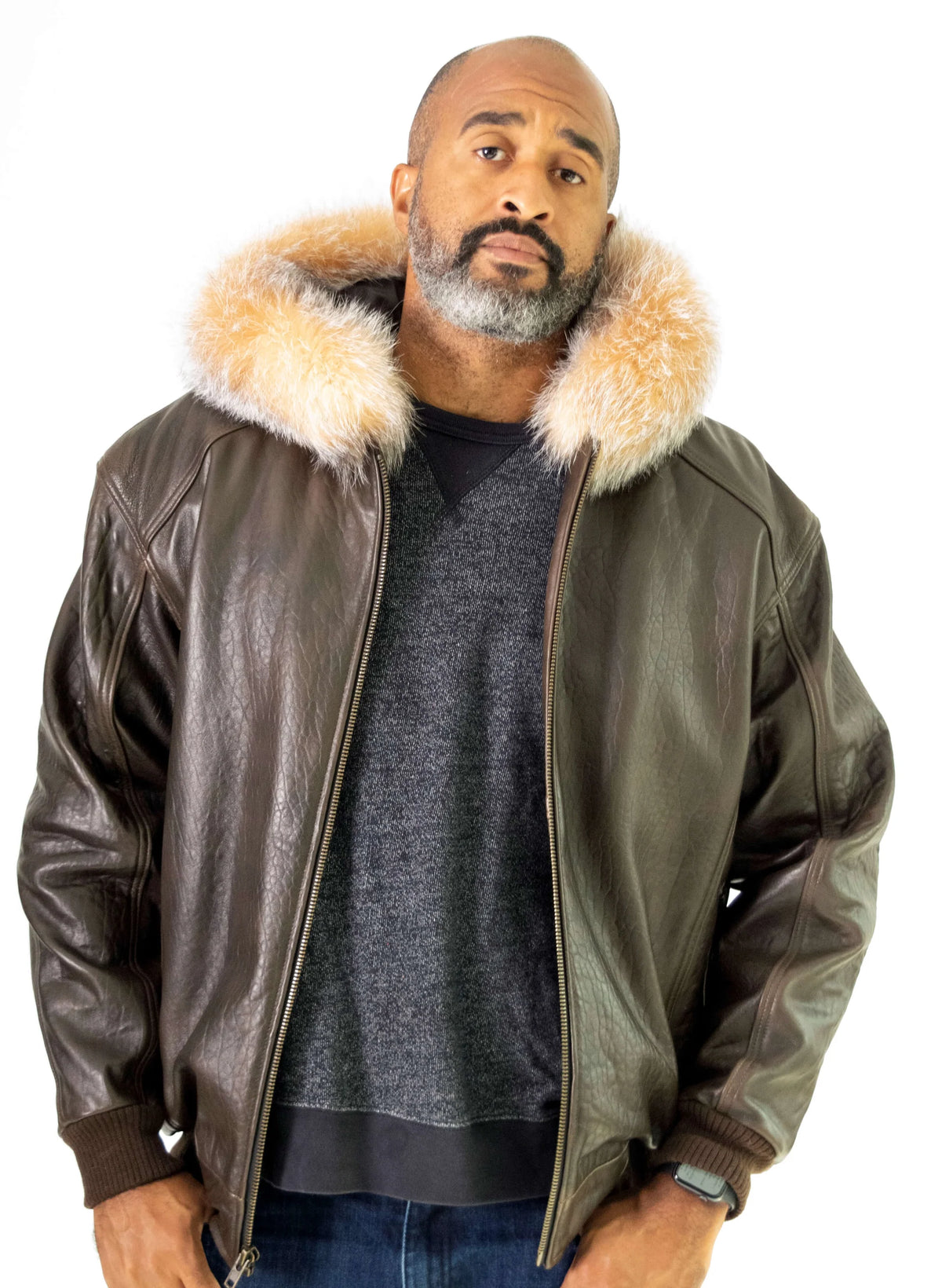 Jakewood 2066F Brown Genuine Lambskin Leather Jacket