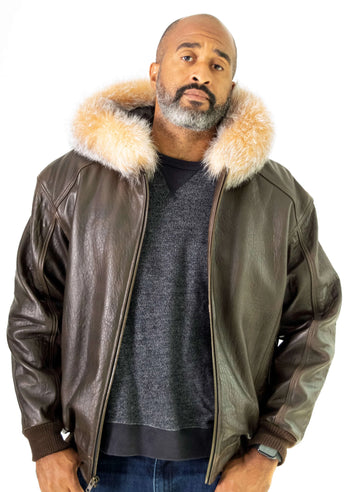 Jakewood 2066F Brown Genuine Lambskin Leather Jacket