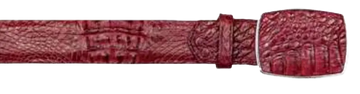 Los Altos C11A0206 Burgundy Genuine Caiman Crocodile Hornback Cowboy Belt