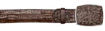Los Altos C11A0207 Brown Genuine Caiman Crocodile Hornback Cowboy Belt