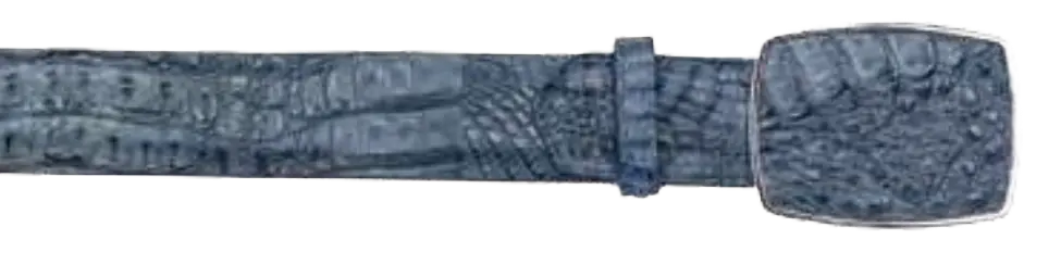 Los Altos C11A0214 Blue Jean Genuine Caiman Crocodile Hornback Cowboy Belt