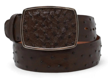 Los Altos C11A0307 Brown Genuine Ostrich Cowboy Belt