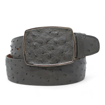 Los Altos C11A0309 Gray Genuine Ostrich Cowboy Belt Suit Essence