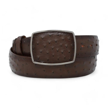 Los Altos C11A0316 Faded Brown Genuine Ostrich Cowboy Belt Suit Essence