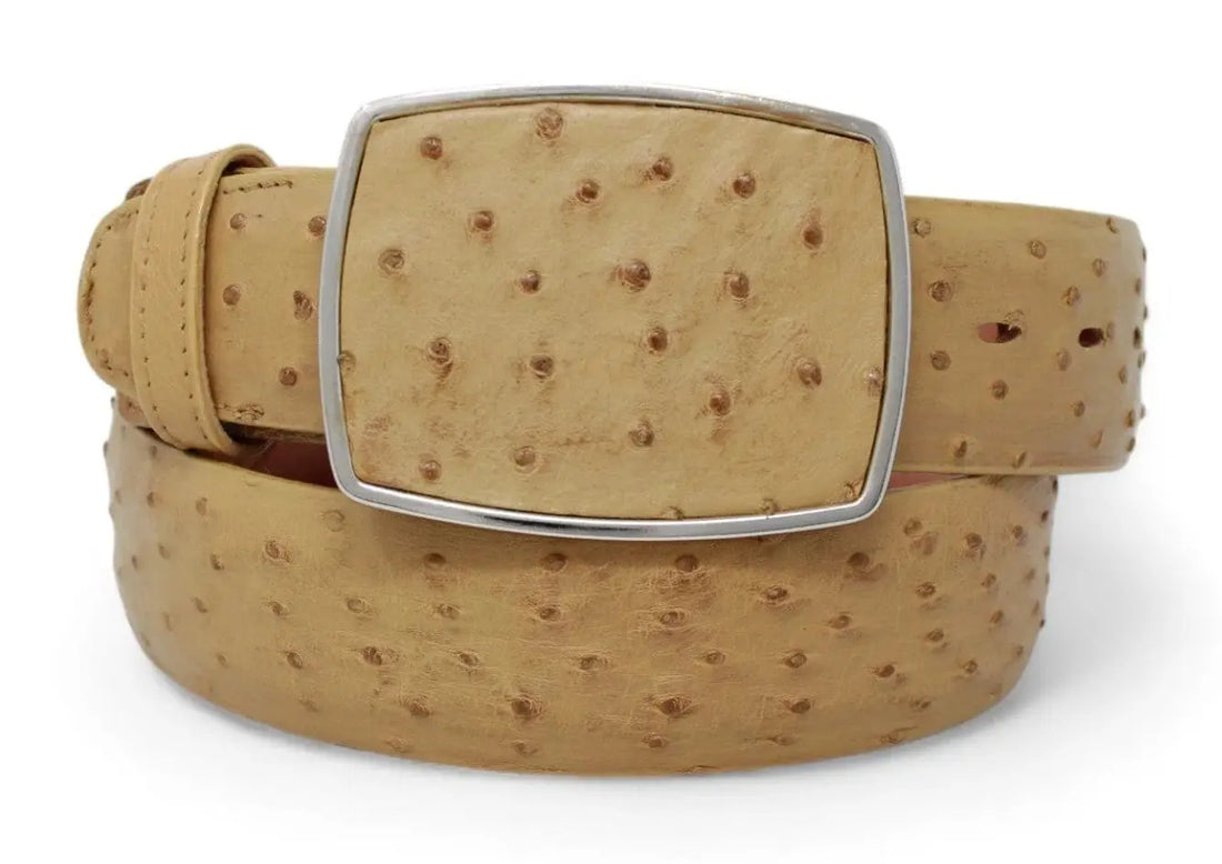 Los Altos C11A0353 Antique Saddle Genuine Ostrich Cowboy Belt