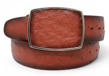 Los Altos C11A0357 Faded Cognac Genuine Ostrich Cowboy Belt