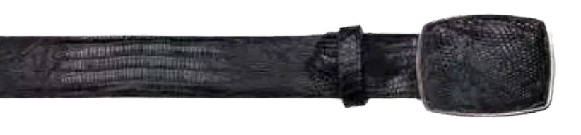 Los Altos C11A0705 Black Genuine Teju Lizard Cowboy Belt