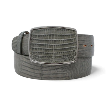 Los Altos C11A0709 Gray Genuine Teju Lizard Cowboy Belt Suit Essence