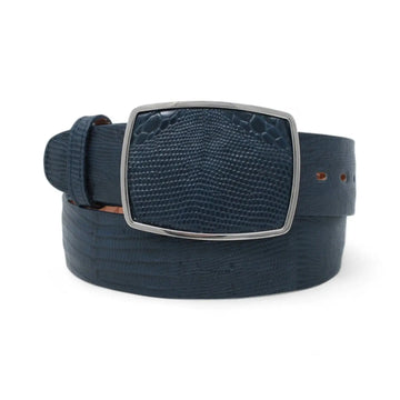 Los Altos C11A0710 Navy Blue Genuine Teju Lizard Cowboy Belt Suit Essence