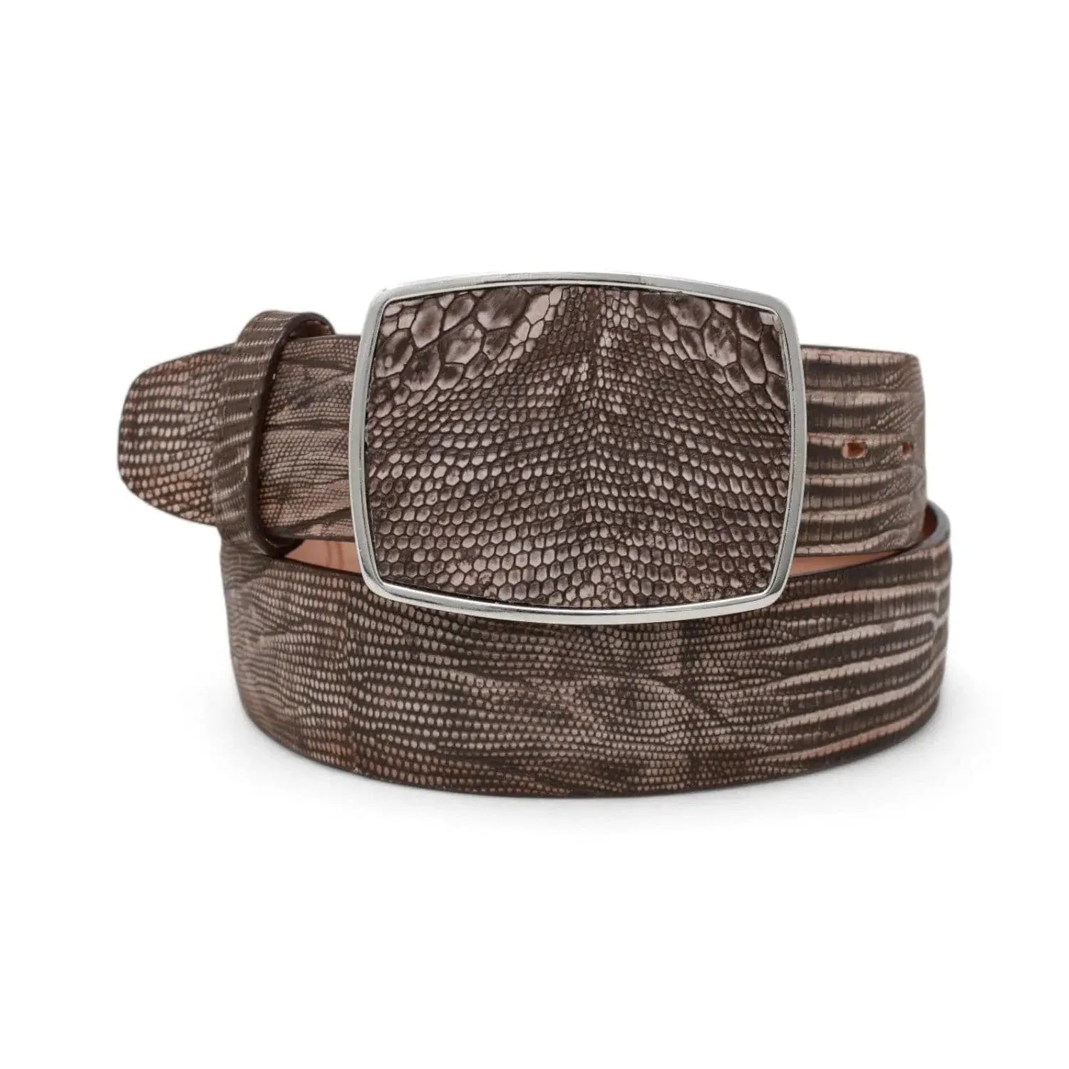 Los Altos C11A0735 Sanded Brown Genuine Teju Lizard Cowboy Belt Suit Essence