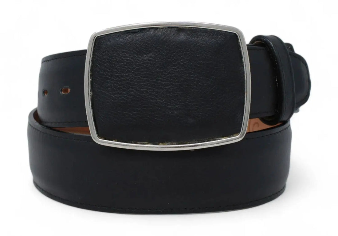 Los Altos C11A2105 Black Genuine Leather Cowboy Belt