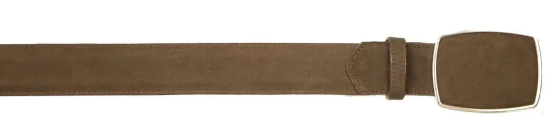 Los Altos C11A6359 Tobacco Genuine Nubuck Leather Cowboy Belt