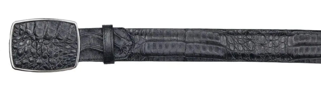 Los Altos C11A8205 Black Genuine Caiman Crocodile Belly Cowboy Belt
