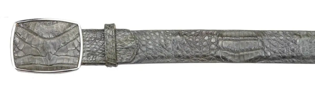 Los Altos C11A8209 Gray Genuine Caiman Crocodile Belly Cowboy Belt