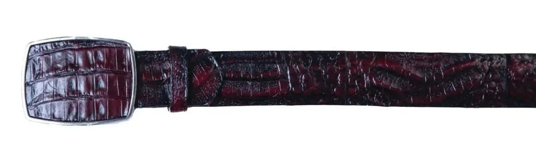 Los Altos C11A8218 Black Cherry Genuine Caiman Crocodile Belly Cowboy Belt