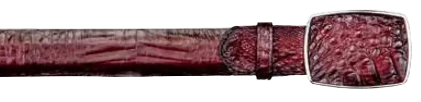 Los Altos C11A8243 Faded Burgundy Genuine Caiman Crocodile Belly Cowboy Belt