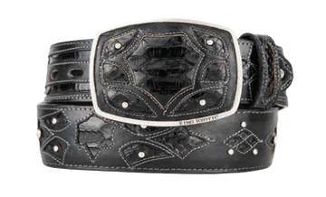 King Exotic C11F5705 Black Genuine Python Cowboy Belt