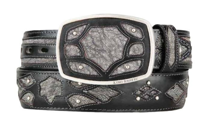King Exotic C11F7009 Gray Genuine Elephant Cowboy Belt