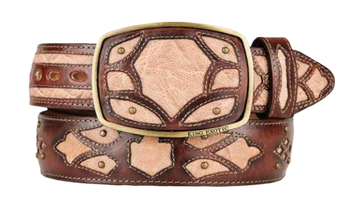 King Exotic 4C11F7015 Faded Oryx Genuine Elephant Cowboy Belt