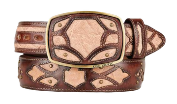 King Exotic C11F7015 Faded Oryx Genuine Elephant Cowboy Belt