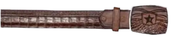 Los Altos C11P8216 Faded Brown Genuine Caiman Crocodile Belly Cowboy Belt Suit Essence