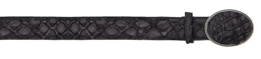 Los Altos C11U1069 Matte Black Genuine Piraruccu Cowboy Belt