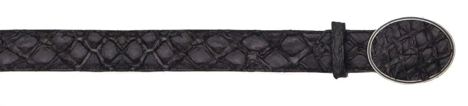 Los Altos C11U1069 Matte Black Genuine Piraruccu Cowboy Belt