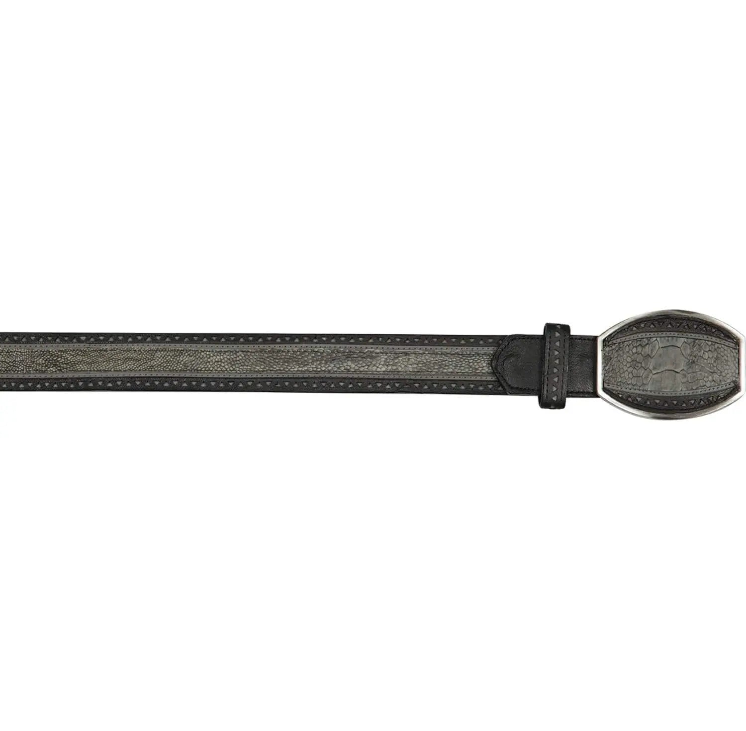 Los Altos C24U0581 Rustic Black Genuine Ostrich Leg Belt