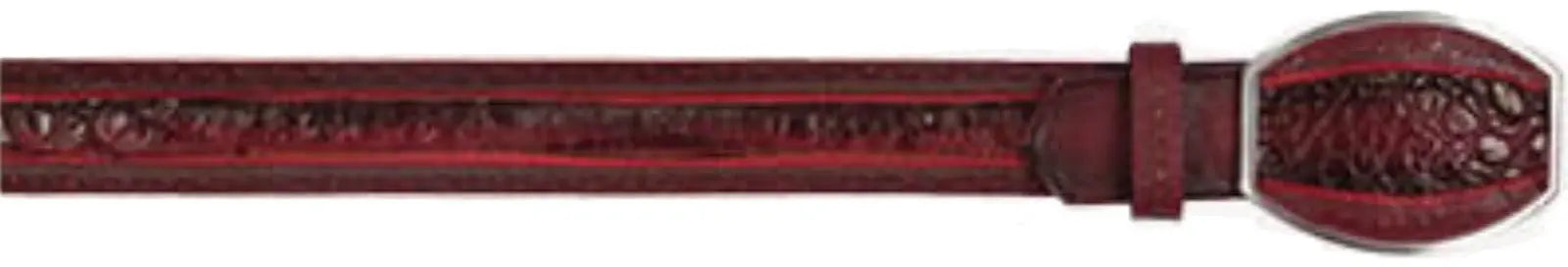 Los Altos C24U8243 Faded Burgundy Genuine Caiman Belly Belt