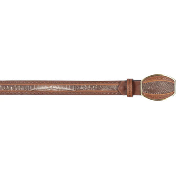 Los Altos C24U8250 Lisboa Brown Genuine Caiman Belly Belt