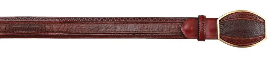 Los Altos C24U9894 Choco Genuine Leather Cowboy Belt