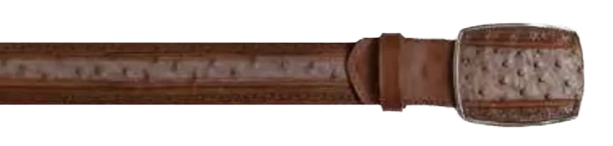 Los Altos C25U0385 Rustic Brown Genuine Ostrich Cowboy Belt