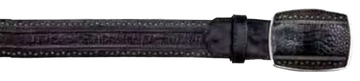 Los Altos C25U0505 Black Genuine Ostrich Leg Cowboy Belt