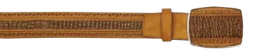 Los Altos C25U0903 Rustic Cognac Genuine Shark Cowboy Belt