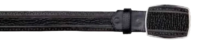 Los Altos C25U0905 Rustic Black Genuine Shark Cowboy Belt