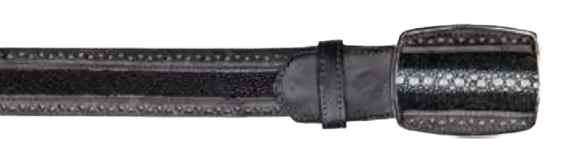 Los Altos C25U1105 Black Genuine Rowstone Stingray Cowboy Belt