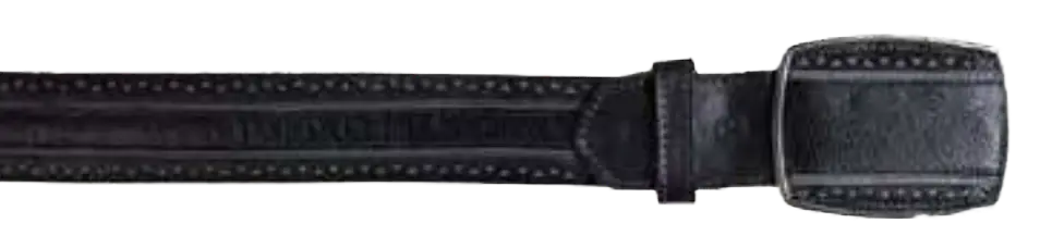 Los Altos C25U2105 Black Genuine Leather Cowboy Belt