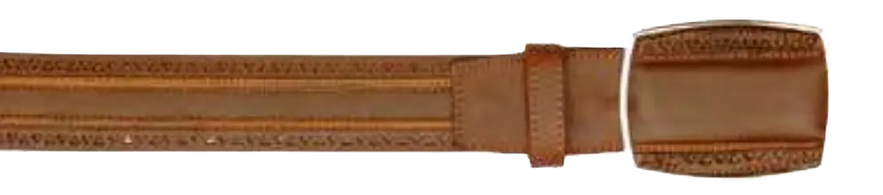 Los Altos C25U2107 Brown Genuine Leather Cowboy Belt