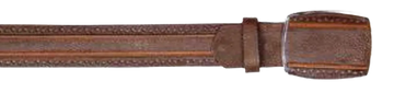 Los Altos C25U2707 Brown Genuine Leather Cowboy Belt