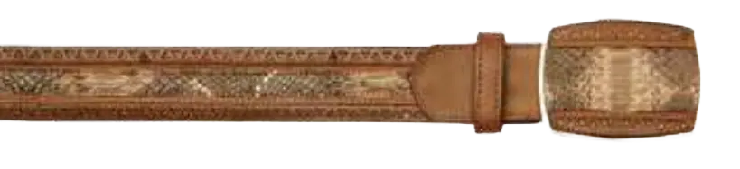 Los Altos C25U5785 Rustic Brown Genuine Python Cowboy Belt
